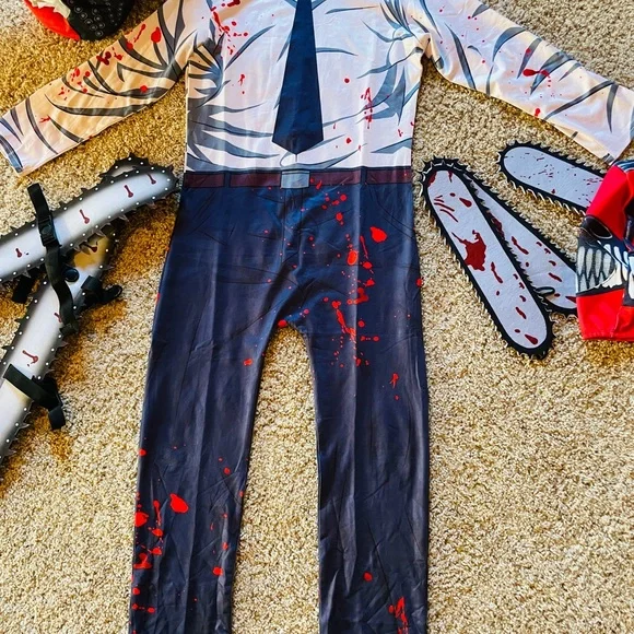Kids Zombie Chainsaw Outfit with Red and Black Design - Picture 5 of 8